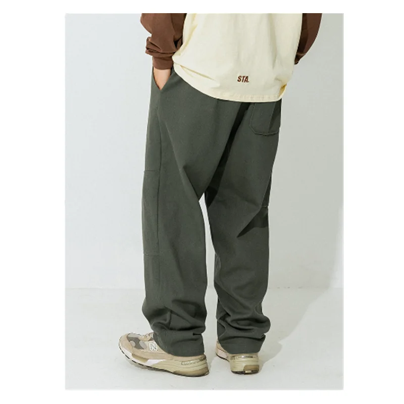 Vintage Washed Old Casual Pants for Men's Autumn and Winter New Side Pocket Design Loose Japanese Street Fashion Work Wear Pants