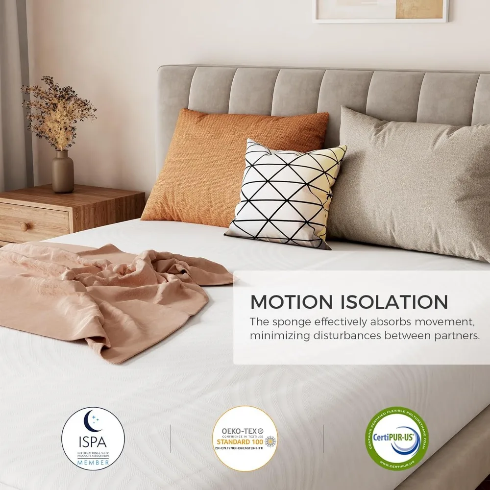 12 inch full size memory foam mattress for decompression and sports isolation, plush full size mattress 6