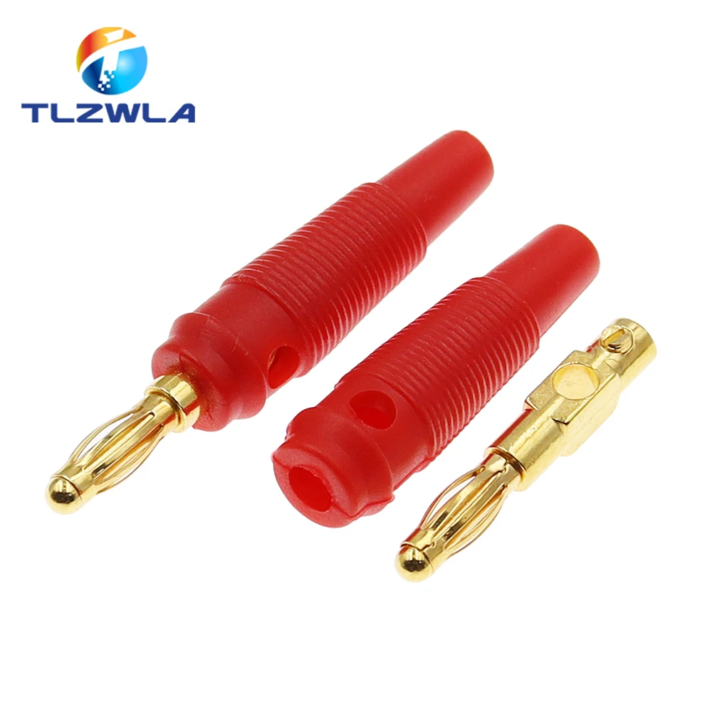 Conectores Banana de cobre puro chapado en oro para altavoz Musical, 5 piezas, 4mm, nuevo