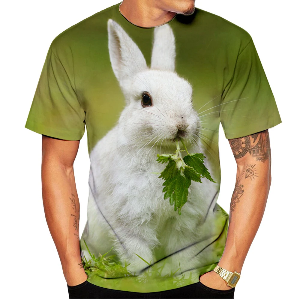 

Fashion Animal Rabbit T Shirt Men/women 3D Printed T-shirts Short Sleeve Harajuku Style Tshirt Streetwear Summer Tops