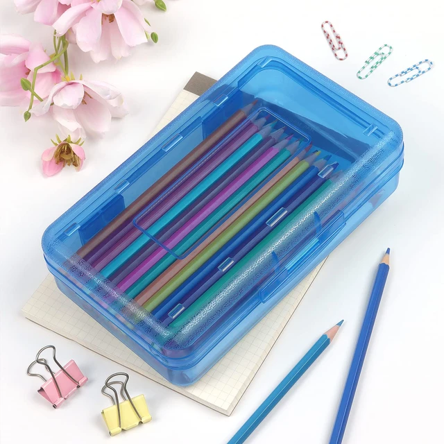 Plastic Pencil Box Large Capacity Pencil Boxes Clear Boxes With Snap-tight  Lid Stackable Office Supplies Storage Organizer Box - Pencil Cases -  AliExpress