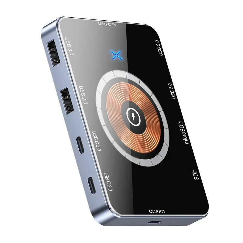 Aluminiowy hub USB typu C 10 w 1 z bezprzewodową stacją dokującą USB 3.0 Multiport o mocy 15 W