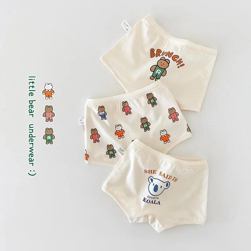 

N103 Children's Briefs Spring Thin Cartoon Bear Triangle Baby Briefs Pure Cotton Flat Corner Boys