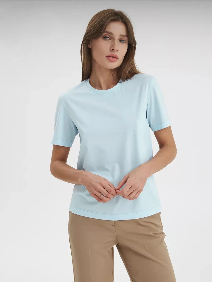 Bornladies Summer 100% Cotton Women's T-shirt Bottoming Basic Fashionable Lady Short Sleeve Loose Tops Shirts Solid 230g/㎡ Tops