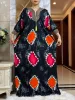 2025 Muslim Abayas For Women ramadan Fashion Sets Cotton Floral Printed Boubou Loose Femme Robe With 210x150cm Oversize Scarf