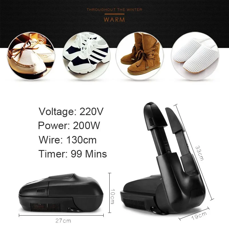 Boot Shoe Dryer Warmer with Ozone Odor Removal Quick Drying Folding Boots Heater Length Adjustable for Shoes Gloves Socks Hats - Image 6