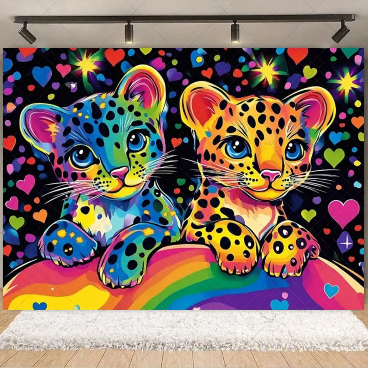 Goldener glänzender Leopardenmuster-Hintergrund, Geburtstag, bunter rosa Leopardenmuster, Partydekoration, Fotografie-Hintergrund, Geschenke für Mädchen und Jungen – Detail 10