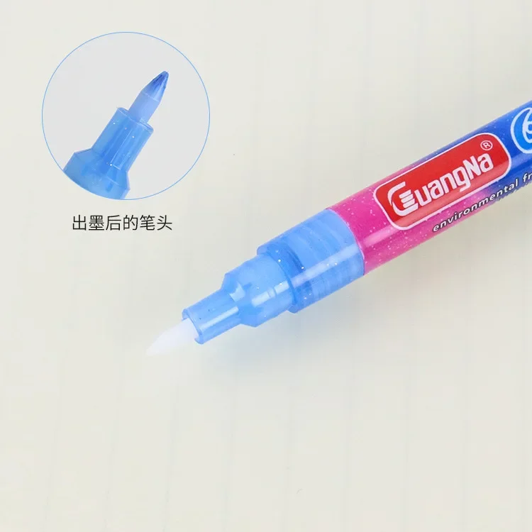 광나 S740 슈트 0.7mm 펜촉 금색 가루 반짝이는 형광펜 플래싱 컬러 테두리 페인팅 마커