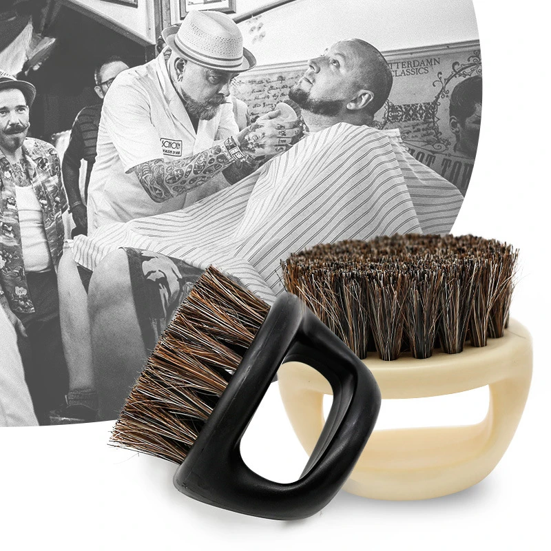 

1 Pcs Ring Design Horse Bristle Men Shaving Brush Plastic Portable Barber Beard Brushes Salon Face Cleaning Razor Brush