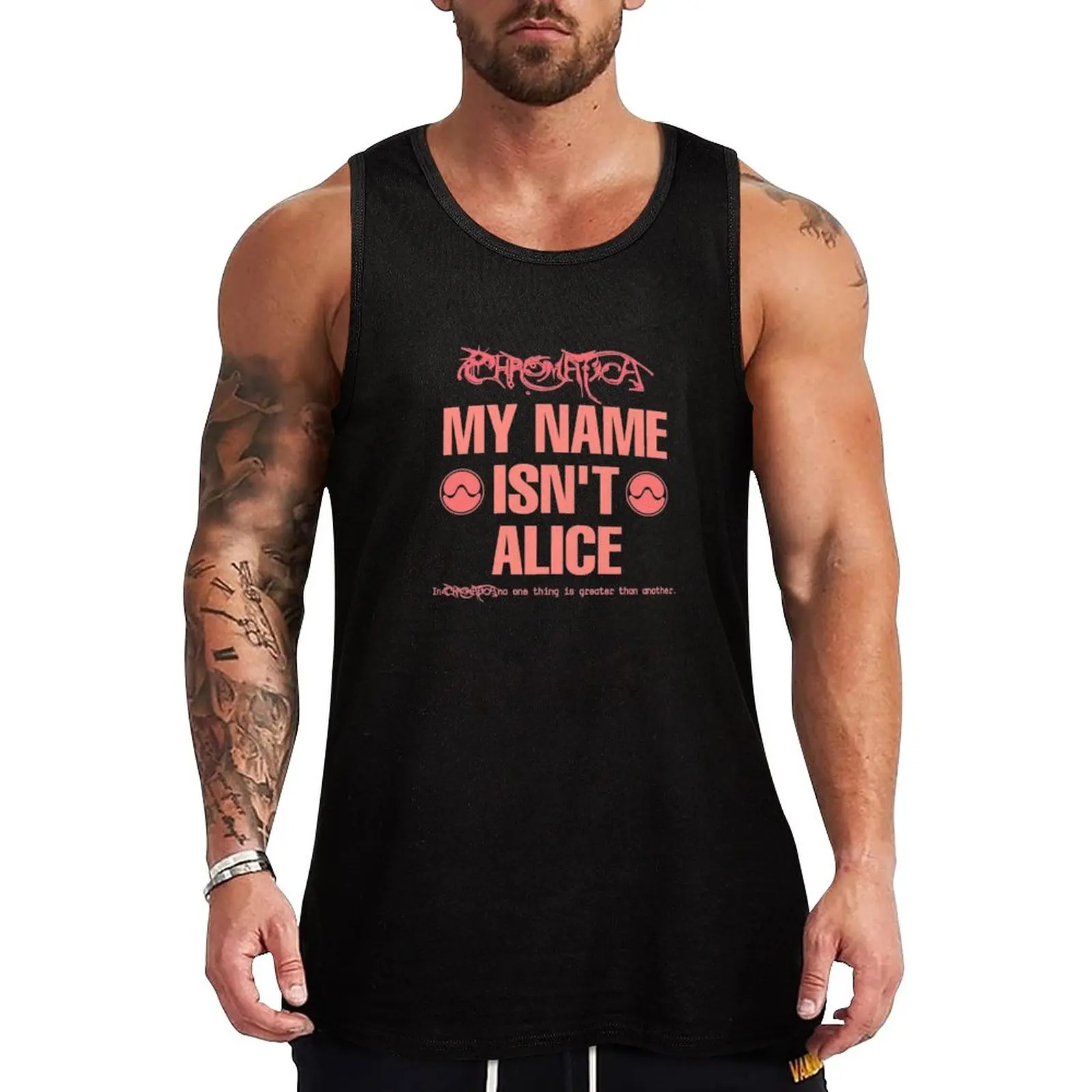 

New Alice Sine Wave and Chromatica typo Tank Top sleeveless tshirts for men Men's summer t-shirt Men's t-shirts men clothes