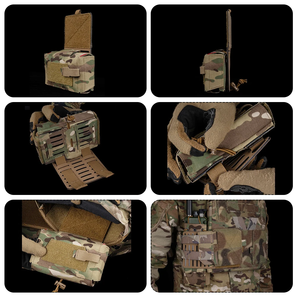 MOLLE Drop Hanger Double-Sided MOLLE System Hanging Plate Radio Holster Pack for Plate Carrier Chest Rig Airsoft side cummerbund
