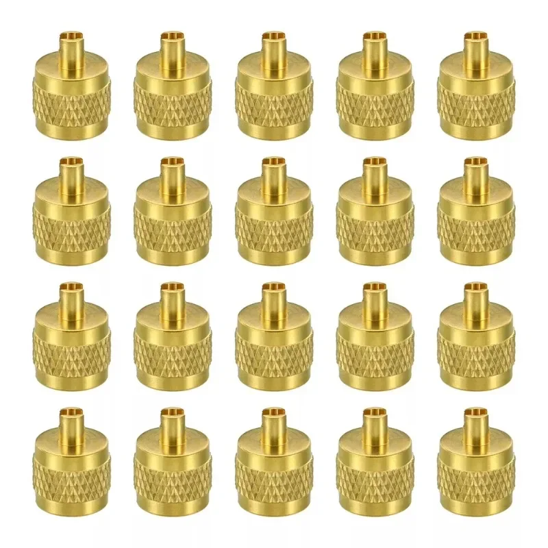 20 แพ็ค 1/4 "SAE Service Access Valve Caps เครื่องทําความเย็นเครื่องปรับอากาศ 1