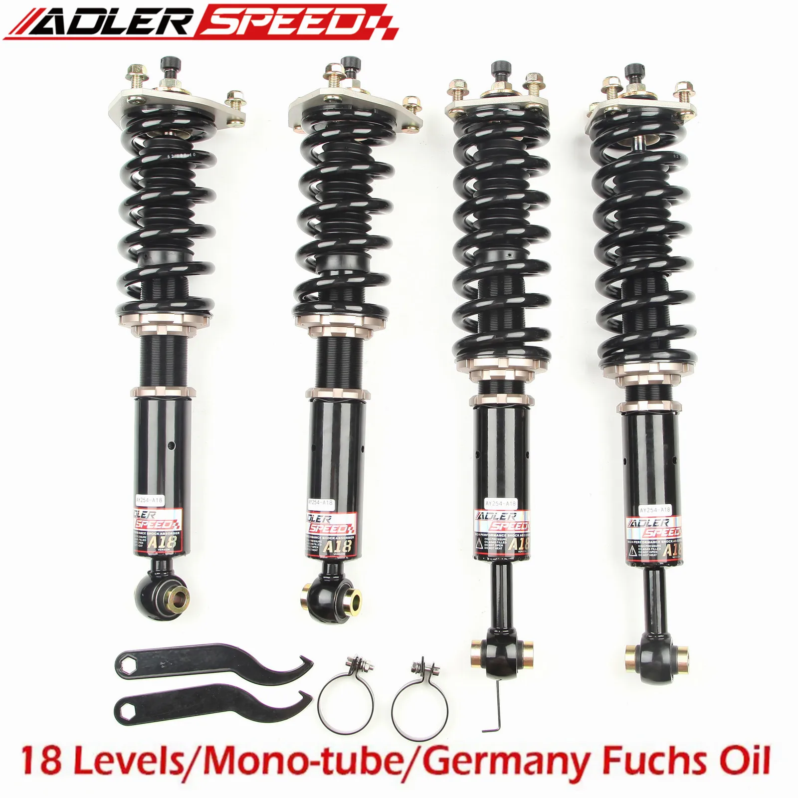 

ADLERSPEED 18 Level Adjust Coilovers Shock Lowering Kit For Lexus GS300 / GS400 / GS430 (JZS1 / UZS1) 1998-05