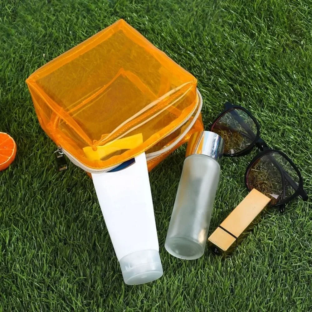 

Водонепроницаемая косметичка из ПВХ, портативная летняя вместительная косметичка для хранения, однотонная пляжная сумка для туалета