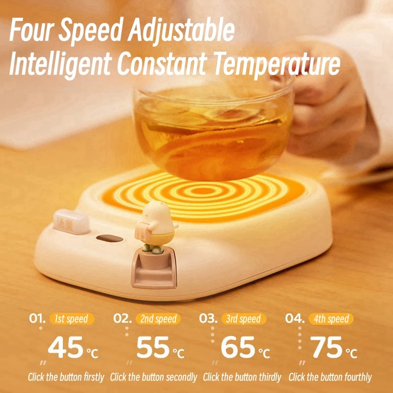 40W Coffee Cup Heater Mug Warmer 4 Temperature Settings Electric Hot Plate Warmer Coaster for Tea Milk Water Heating Pad 220V 2