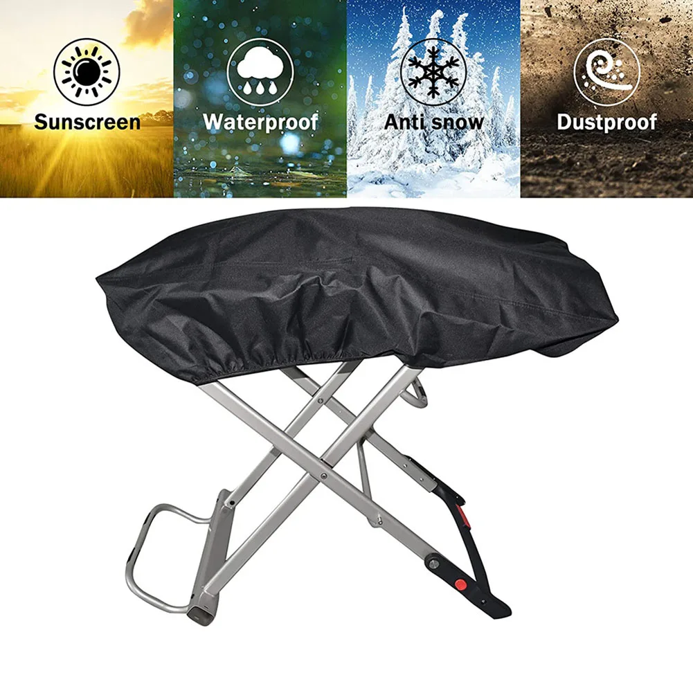 BBQ Cover Outdoor Dustproof Waterproof Duty Grill Covers 100x47x25cm Rain Protective Outdoor Barbecue Cover Round Bbq Grill