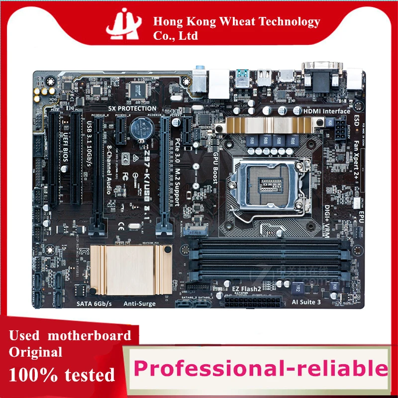 

Материнская плата Intel Z97 Z97-K/USB 3,1 б/у оригинальная LGA 1150 LGA1150 DDR3 32 Гб USB2.0 USB3.0 SATA3 десктопная материнская плата