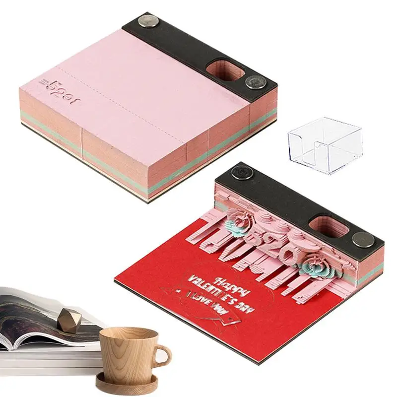 

3D Desk Calendar 2024 Time Piece Calendar Table Memo Pad Unique Aesthetic Design DIY Craft Decoration for Christmas Thanksgiving