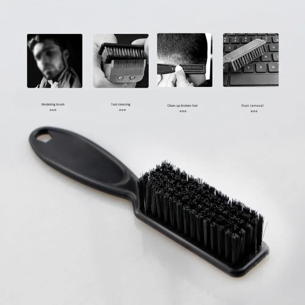 Barbershop Brush Compact Electroplate Shredded Beard Cleaning Brush Easy to Hold Hairdressing Brush for Personal Use