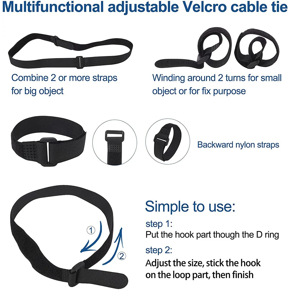 5pcs Bike Tie Fixed Strap Cable Nylon Hook and Loop Bike Rack Straps Self-adhesive Fastening Wheel Strap bike accessory bicycle strap bicycle fixing strap