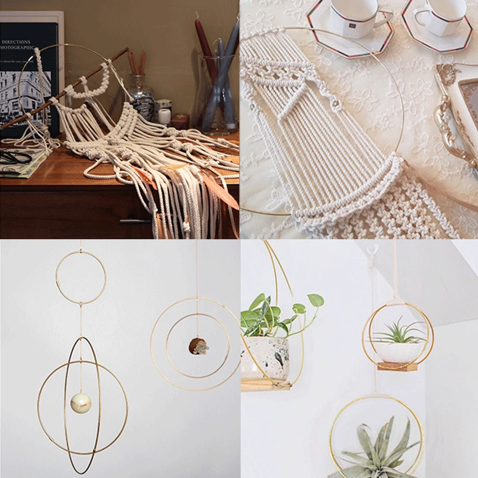 Lot De 10 Anneaux En Métal Doré 7 Cm – Pour Attrape-Rêves, Déco Murale, Macramé, Mariage, Créations DIY
