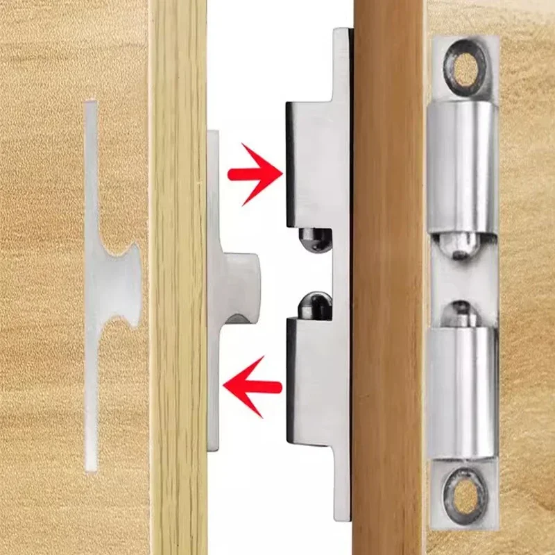 Door Latch 5/1pcs Furniture Brass Double Roller Spring Ball Catch Latches Cabinet Closet Door Adjustable Tension