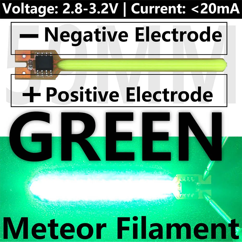 10 Stück 59mm DC3V Meteorschauer Fließendes Wasser Lampe S14 Kaliber Rot Blau Grün LED Filament Teile Licht Zubehör Dioden – Detail 3