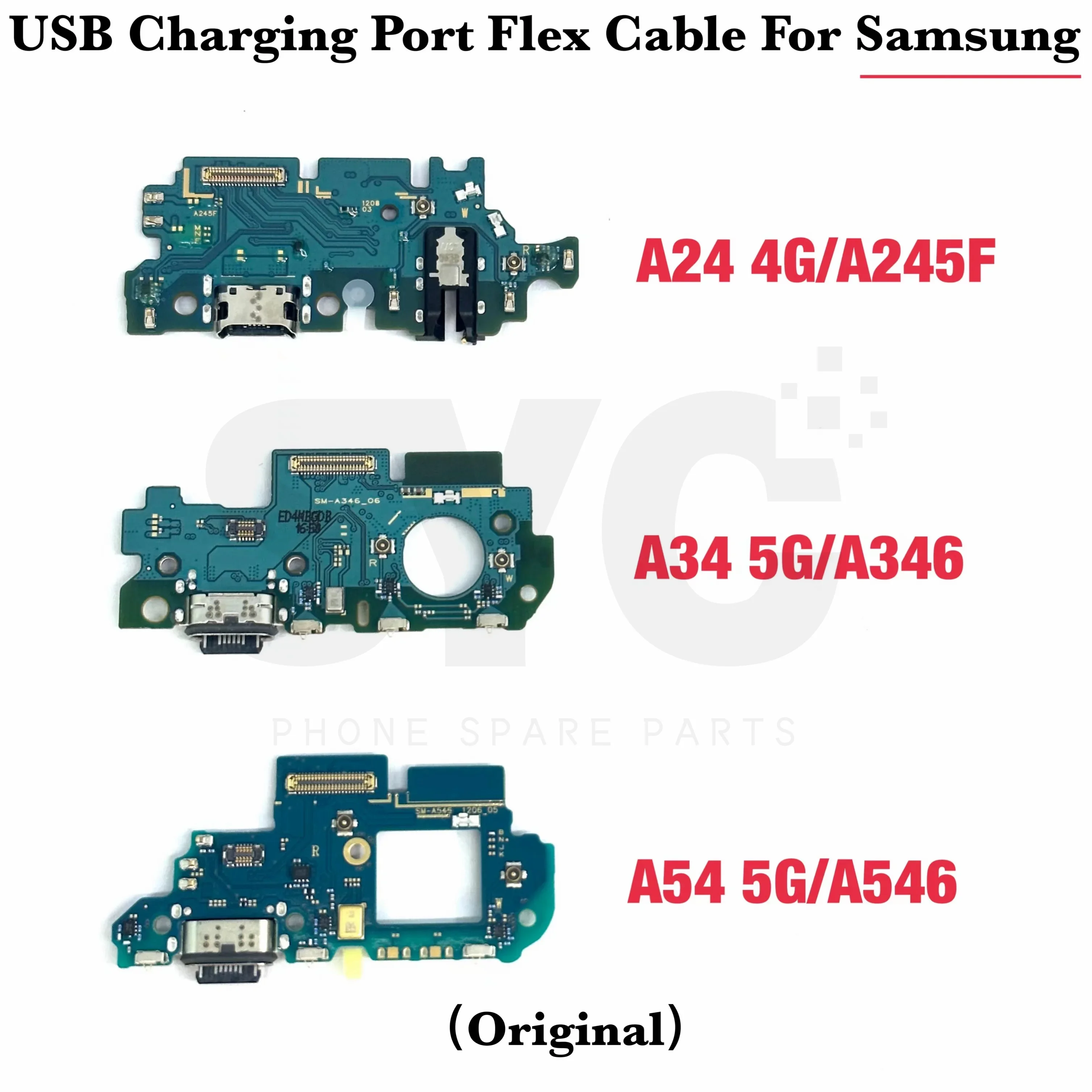 

Original For Sam A24 4G A34 A54 5G A245F A346 A546 USB Charging Dock Port Connector Flex Cable