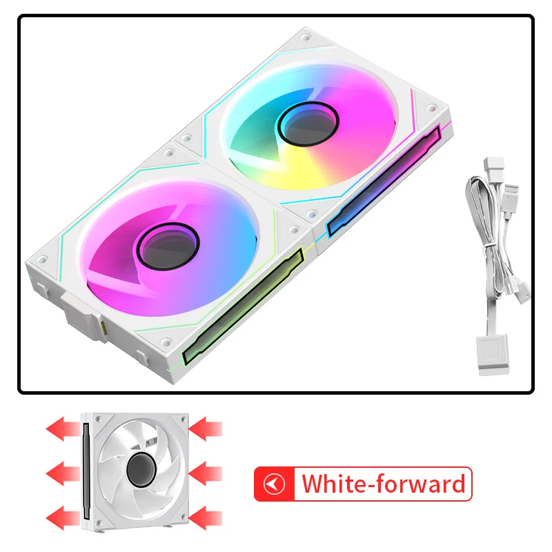 Cableless Silent PC Case Fan with ARGB Lighting - Triple Pack, 120mm