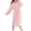 Robe de nuit à lacets absorbant l'eau pour femme, cardigan à capuche, longueur mi-aclf, chemise de nuit pour couple, peignoir pour lieu d'optique, sourire, hiver