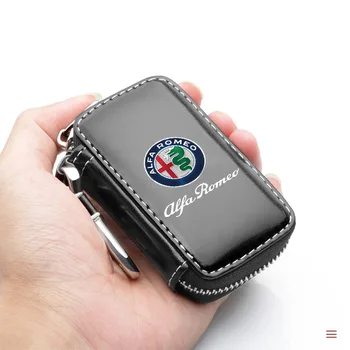 Borsa chiave per auto Custodia con cerniera Custodia antifurto in pelle PU per Alfa Romeo giulia stelvio giulietta 159 147 156 166 Accessori
