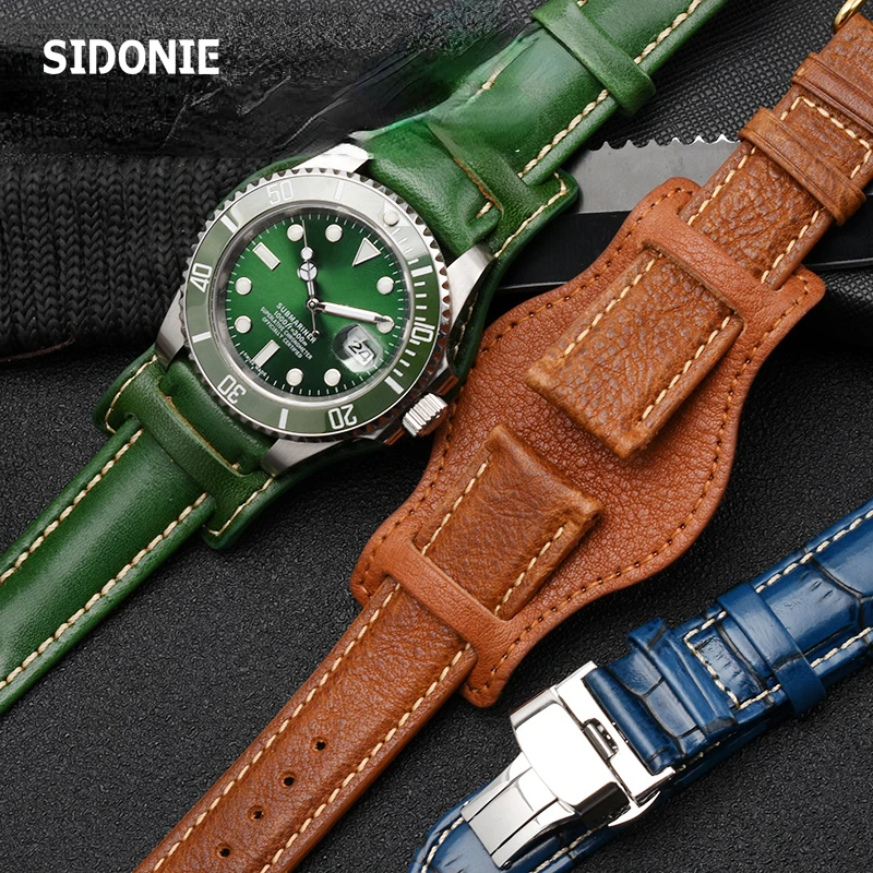 Erasure Lappe vegetarisk Green Leather Rolex Watch | Leather Watch Strap | Leather Watch Band | Rolex  Watches Men - Watchbands - Aliexpress