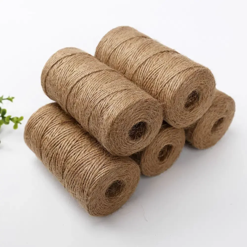 Natural Jute Rope 1.5mm Vintage Handmade DIY Macrame Crochet String Forest Series Wrapping Decorative Gift Packaging Binding jute rope