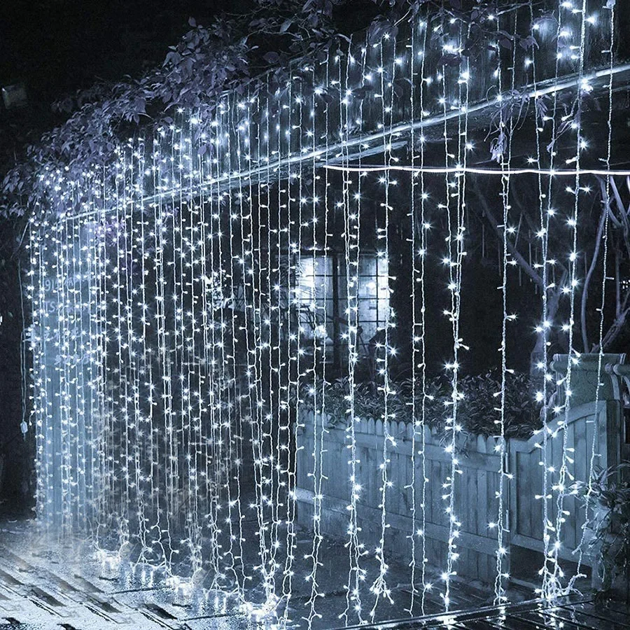 thumbnail image 1 of Luces de carámbanos navideñas para exteriores, luces LED de carámbanos de 30 m, luces de cortina de ventana impermeables, luces de carámbanos centelleantes navideñas, 1 of 5
