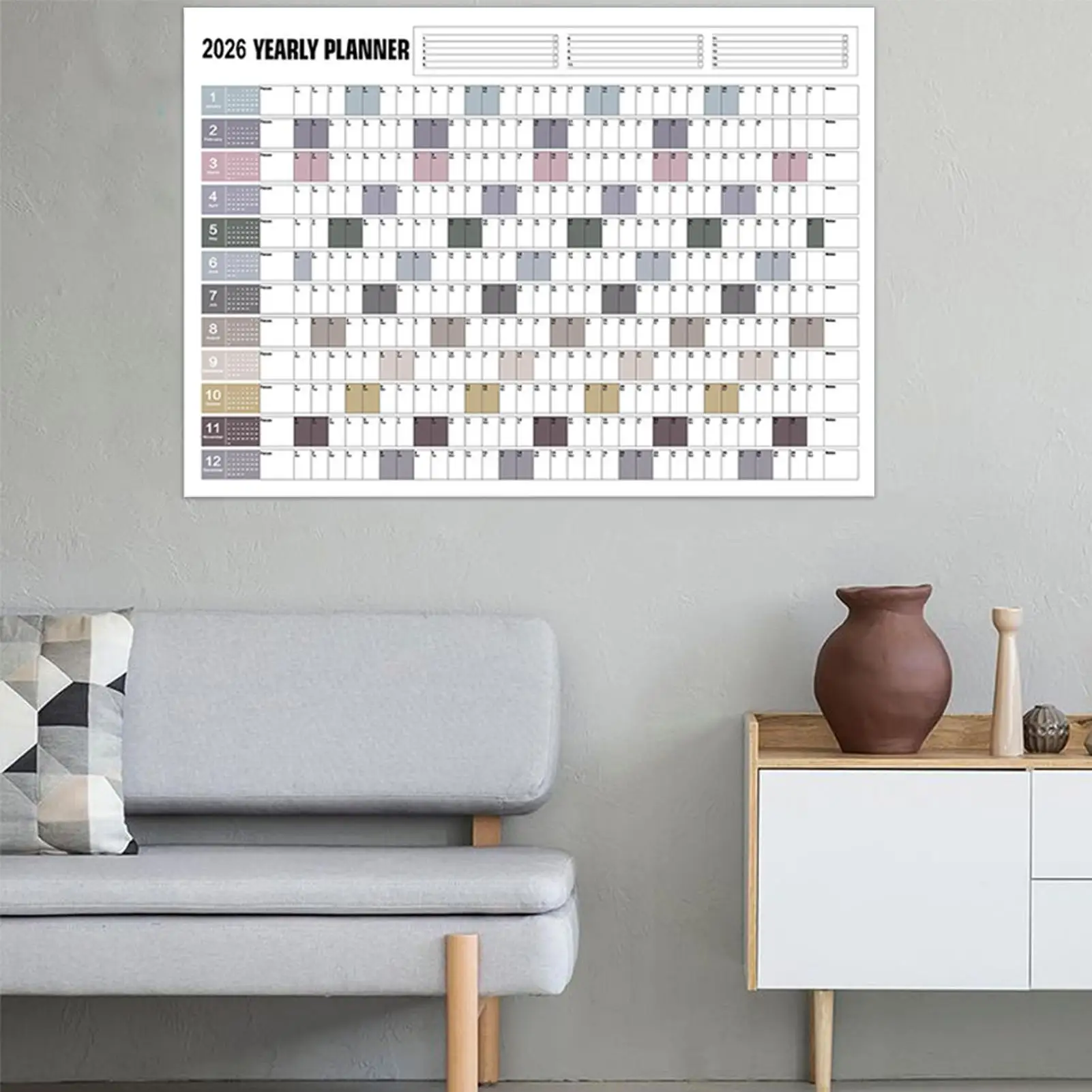 Wall Hanging Annual Planner & Calendar – Creative To-Do List & Schedule Organizer