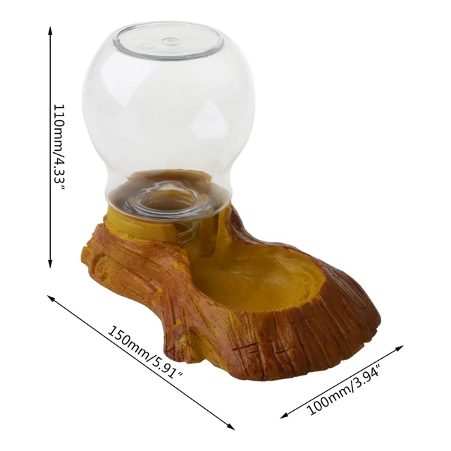 Reptile Amphibian Automatic Waterer Feeder Basin Simulation Tree Bark Turtle Lizard Drinking Bowl Fountains Landscaping 2