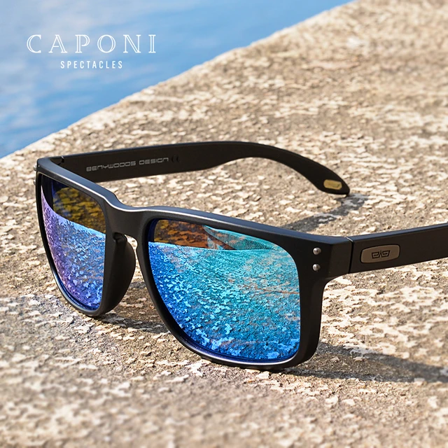 Caponi Polarized Sunglasses Men  Sunglasses Polarized Square - Mirror  Sunglasses Men - Aliexpress