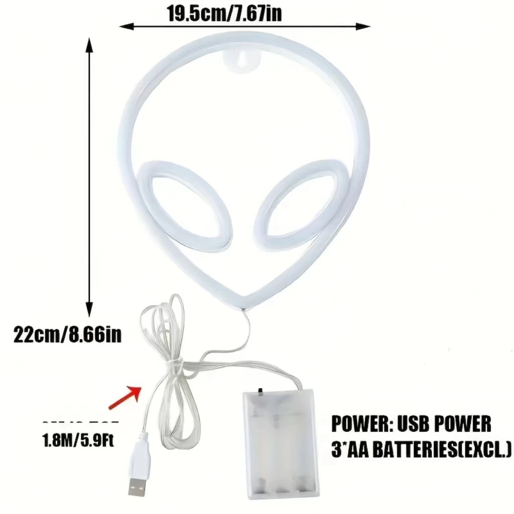 Halloween neon lights, USB/battery powered, Halloween room party game room, bedroom, party LED indoor night lights 5