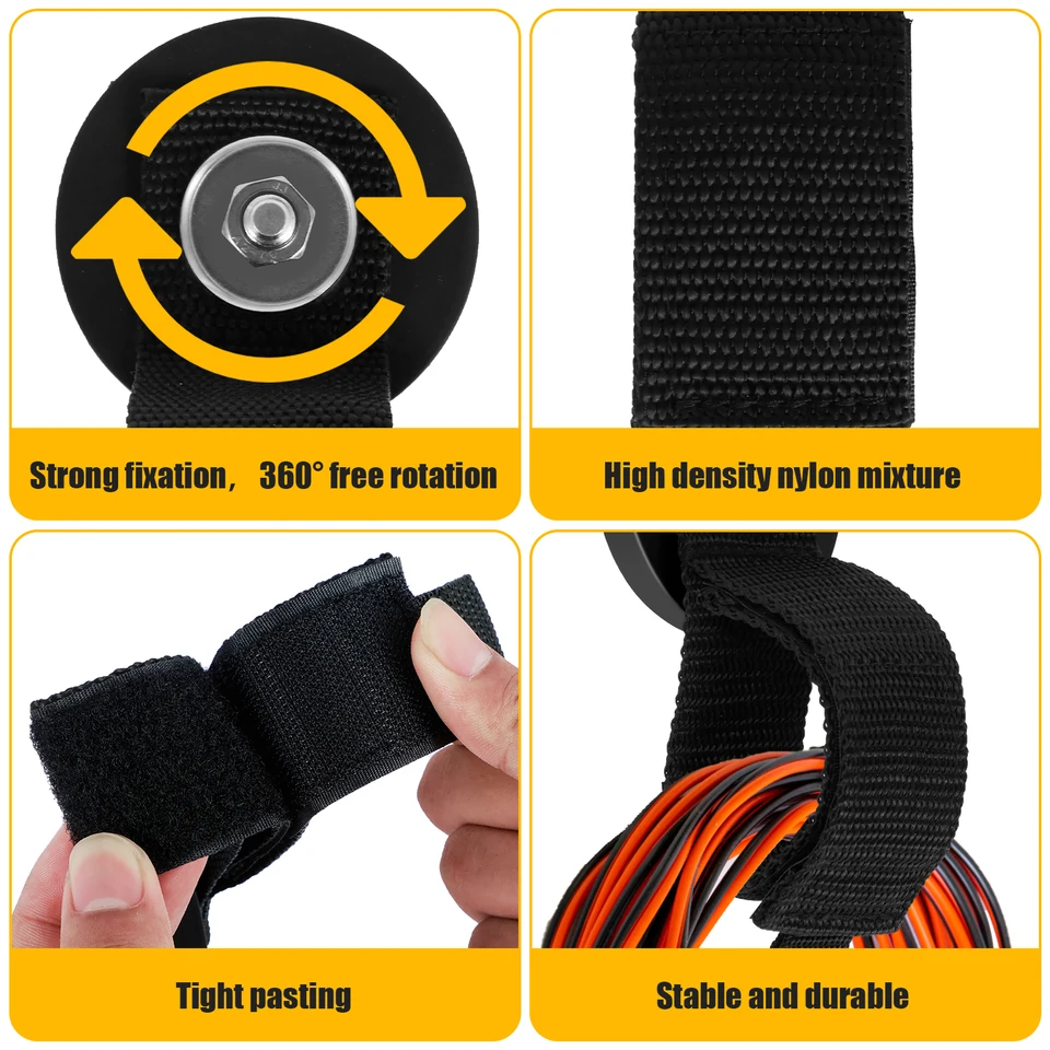 2 Ganci Magnetici MiOYOOW, Potente Attrazione 10 Kg, Supporto Regolabile Per Cavi E Utensili, Per Officina E Garage, Rivestiti In Gomma