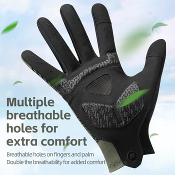 ROCKBROS Cycling Gloves Spring Summer Breathable MTB Road Bike Non-slip Gloves Touch Screen Full Finger Motorcycle Riding Gloves 3
