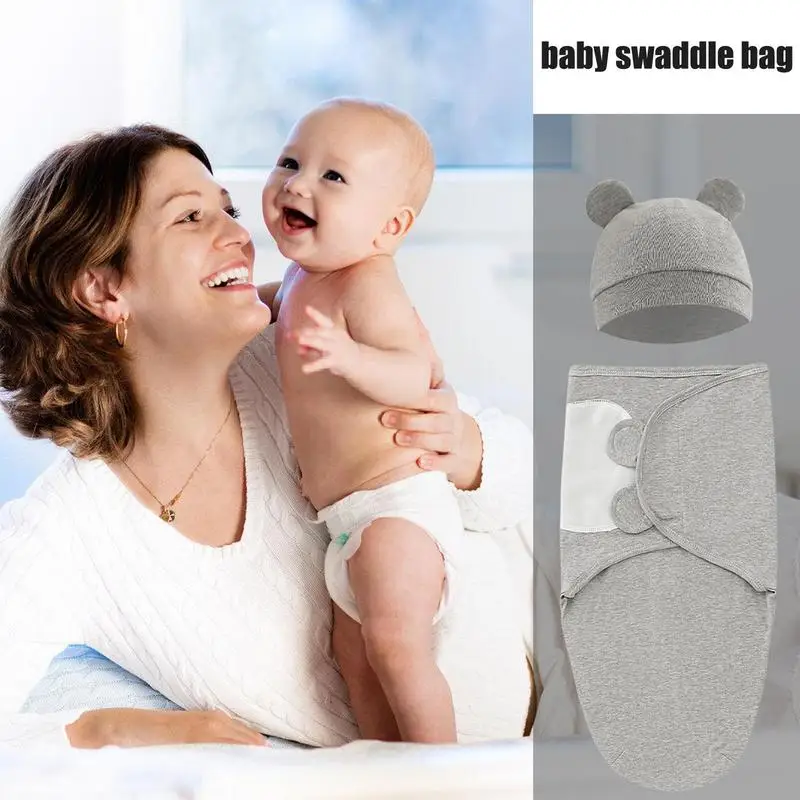 

Newborn Cotton Swaddle Blanket Waddle Wrap with Hat Set Baby Bedding Receiving Blankets Infant Sleeping Bag Baby Accessories
