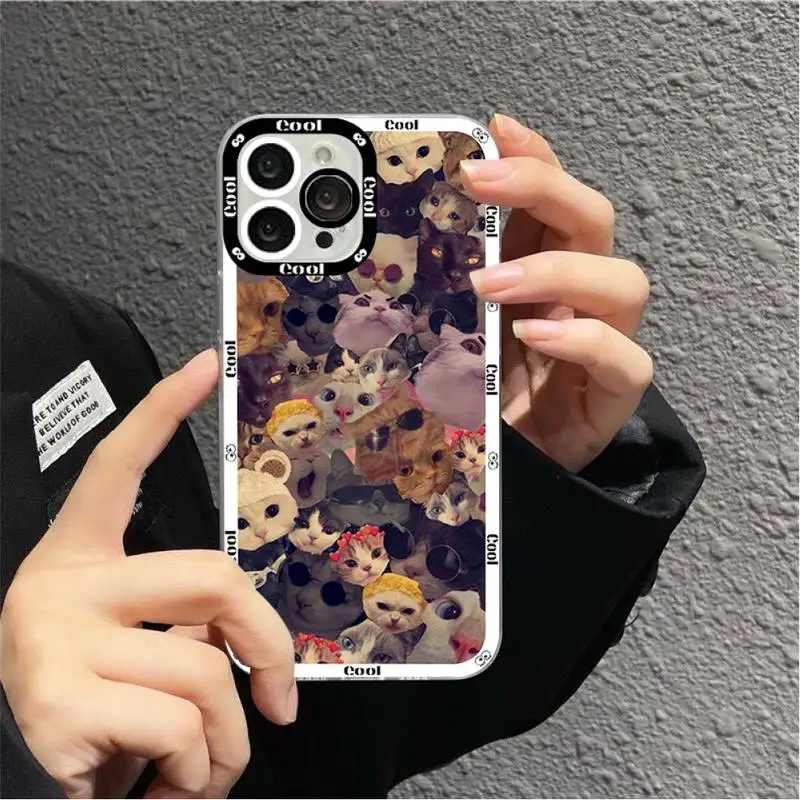 Crying Cat Memes Phone Case for iPhone 11 12 13 Mini Pro Max 14 Pro Max Case shell