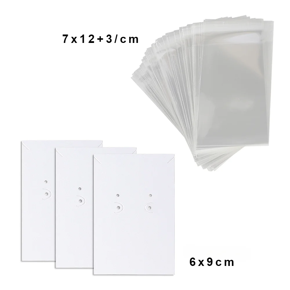 35 Arten 50 Stück mit selbst dichtenden Beuteln Halskette Ohrringe Schmuck Display Verpackung Kraft papier leere Karte handgemachtes DIY Zubehör – Detail 12