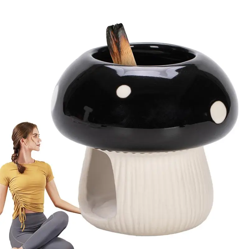 Palo Santo Holder Bruciatore Di Incenso A Fungo Simpatico Supporto Per Bruciatore Di Incenso A Fungo In Ceramica Mini Palo Sage Tray Ash Catcher Per L