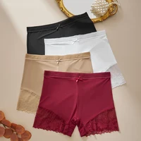 S-4XL Slip taille moyenne pour femme Boxer confortable et respirant en dentelle et taille moyenne extensible sexy 3