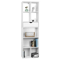 Bookcase Room Divider Filing Storage Standing Shelf 4