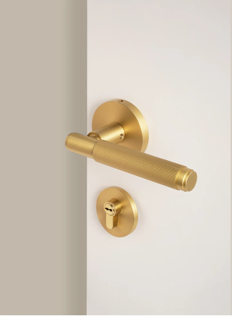Dooroom Messing-Streifen-Türschloss-Set, modernes Innenbereich, lineare Hardware, Schlafzimmer, Wohnzimmer, Badezimmer – Detail 9