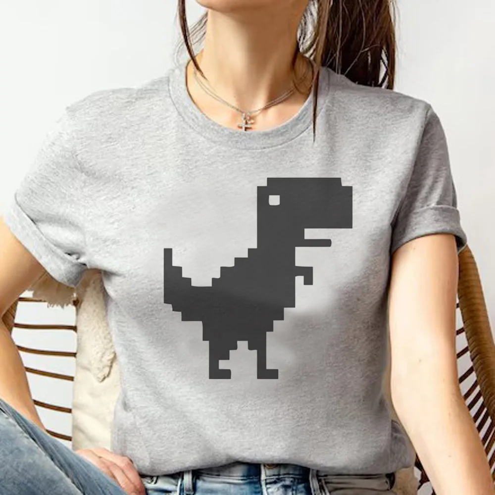 

Dinosaur Tee women Y2K comic tshirt female funny comic Japanese clothing