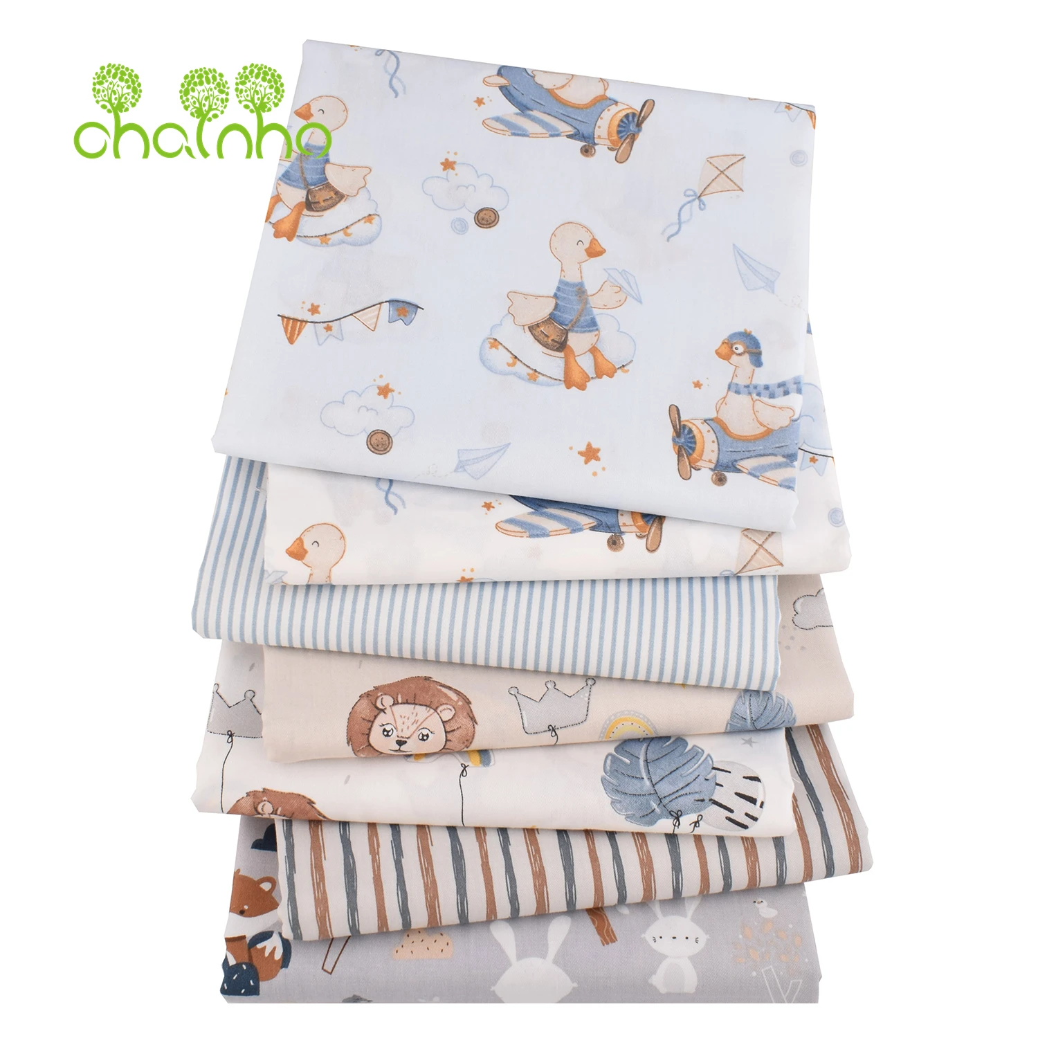 Chainho,Printed Twill Weave Cotton Fabric,DIY Quilting Sewing Material,Handmade Textile,Patchwork Cloth,Cartoon Series,25C19