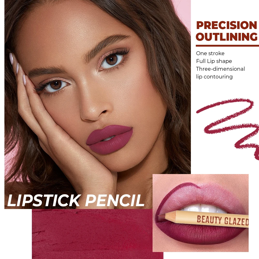 Lip Liner Pencil Set 12pcs Matte Nude Sharping Lipliner Pencil Lipstick Waterproof Long Lasting Lipstick Pen Lip Tint Cosmetics
